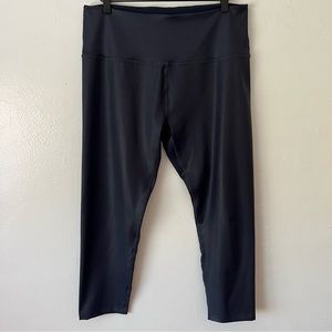 Beyond Yoga Navy Blue Smoky Faux Leather Soft Shine Leggings